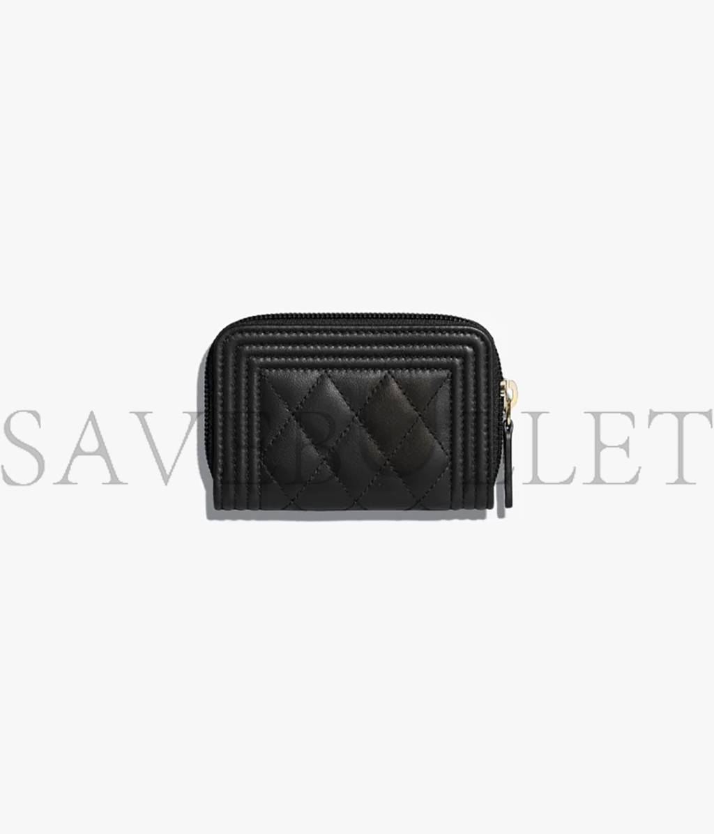 CHANEL BOY CHANEL ZIPPED COIN PURSE A80602 Y07659 94305（11*7.5*2cm）